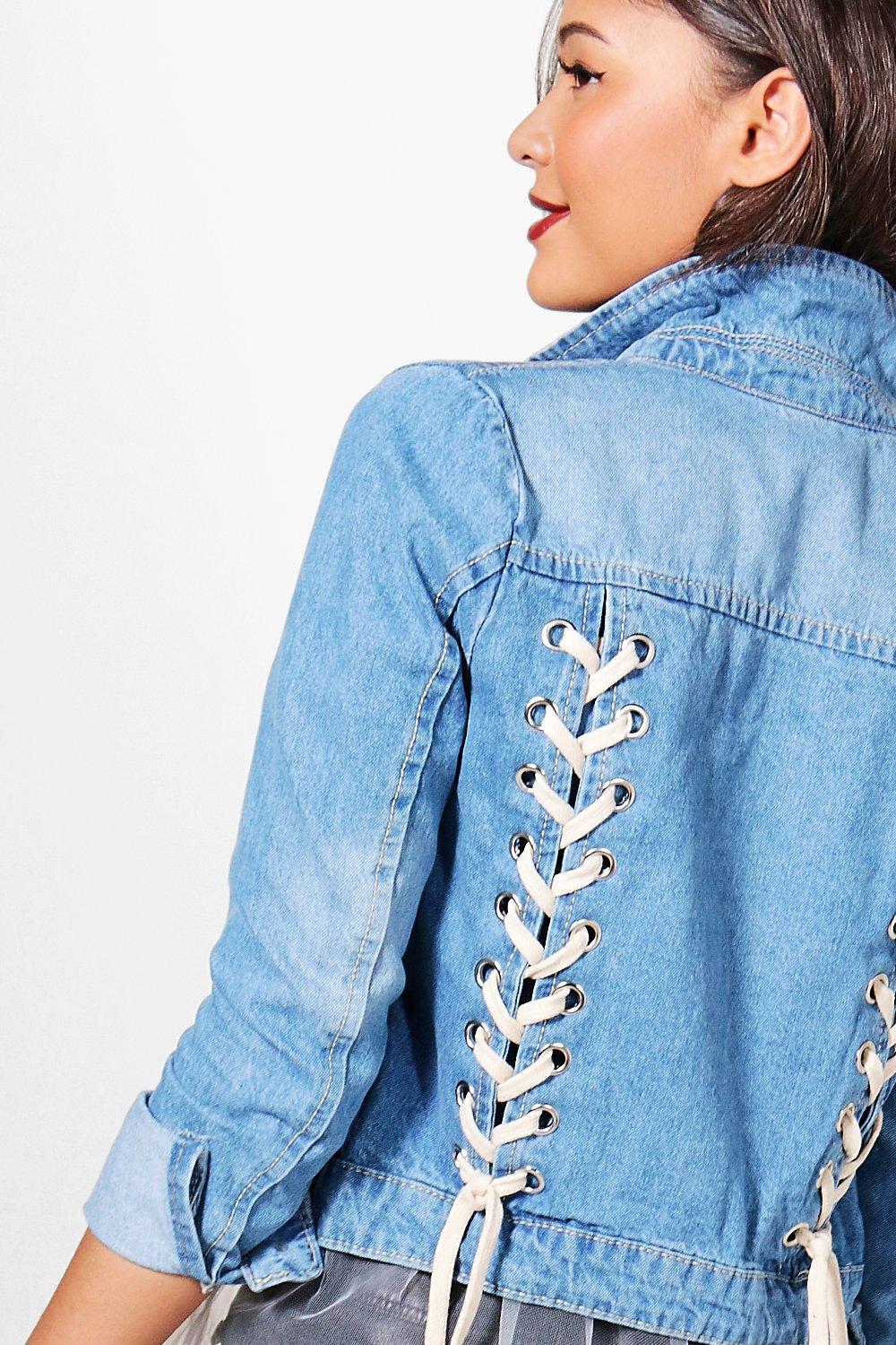 Jean jacket with store lace